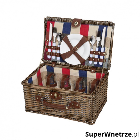 Kosz piknikowy dla 4 osób 42x28x20 cm Cilio jasnobrązowy