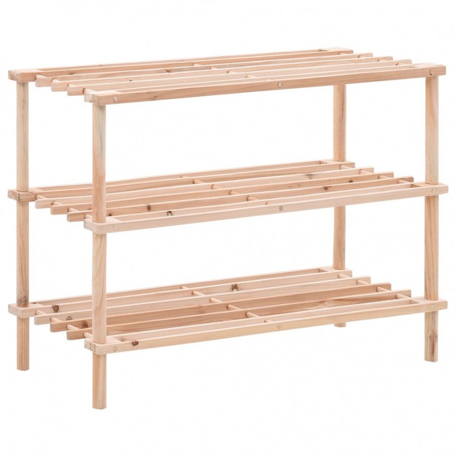 Regał na buty z 3 półkami, lite drewno jodłowe