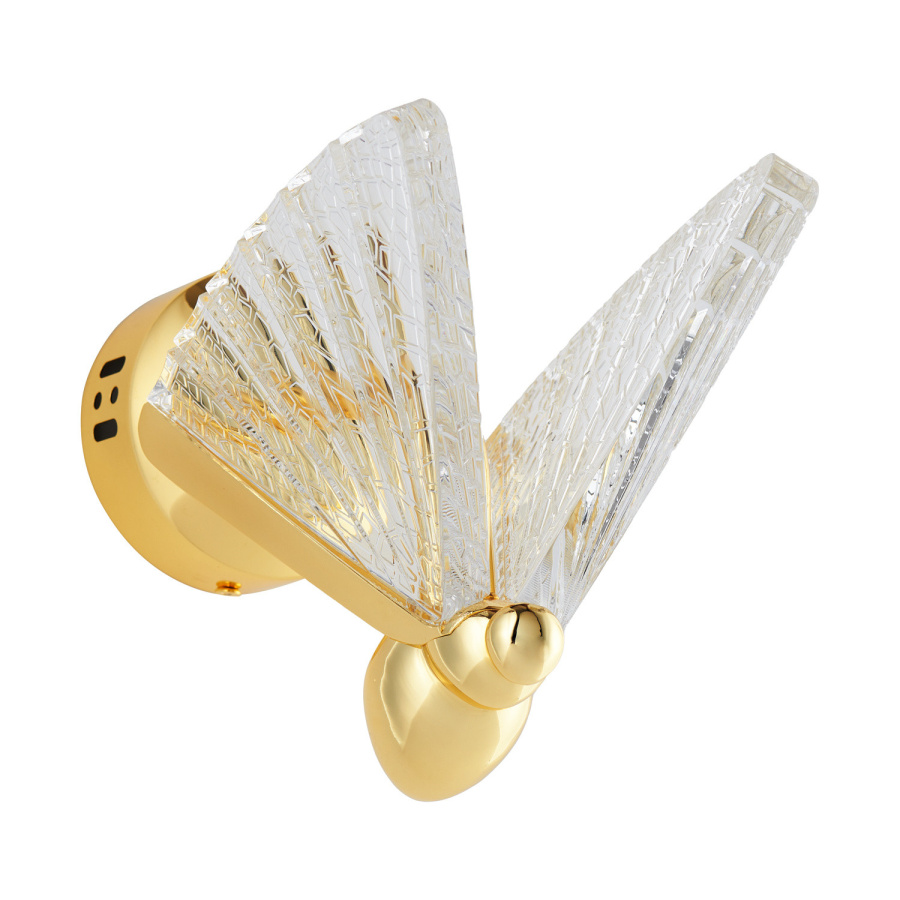 Lampa ścienna bee led złota 18 cm