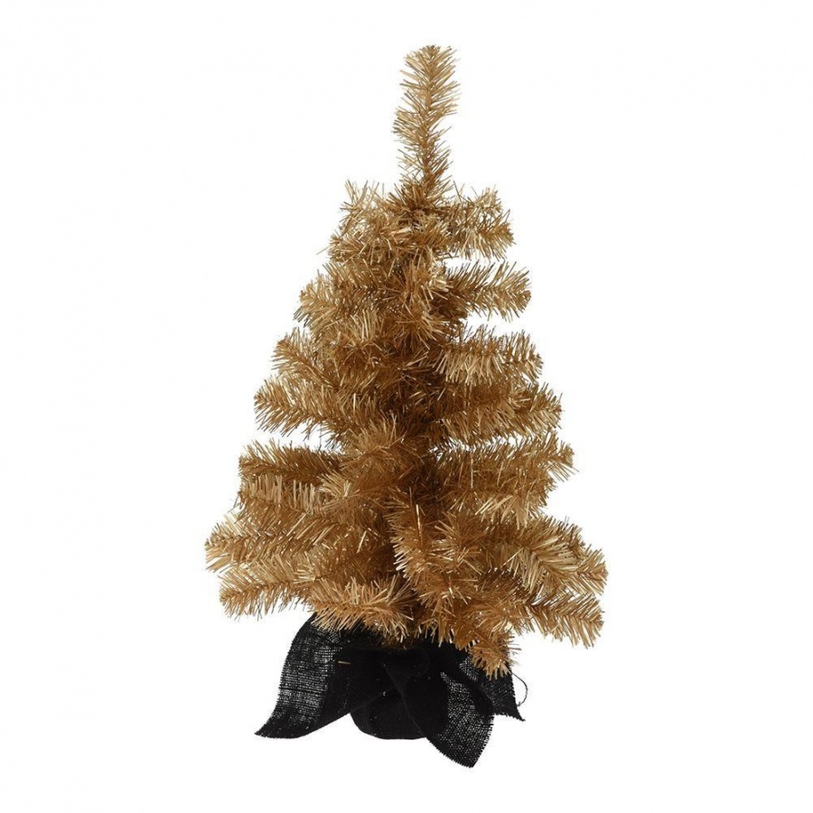 Choinka sztuczna złota ozdobna dekoracyjna drzewko świąteczne z jutą 60 cm