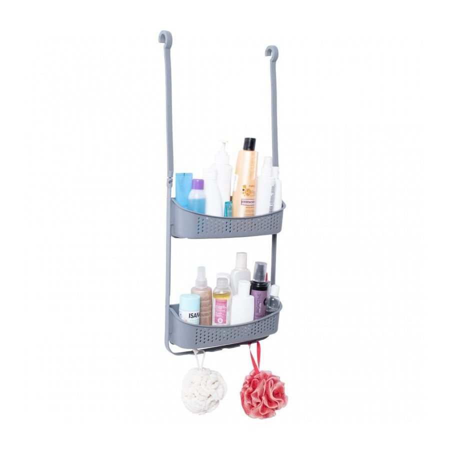 Półka pod prysznic koszyk łazienkowy wiszący organizer szary - yoka