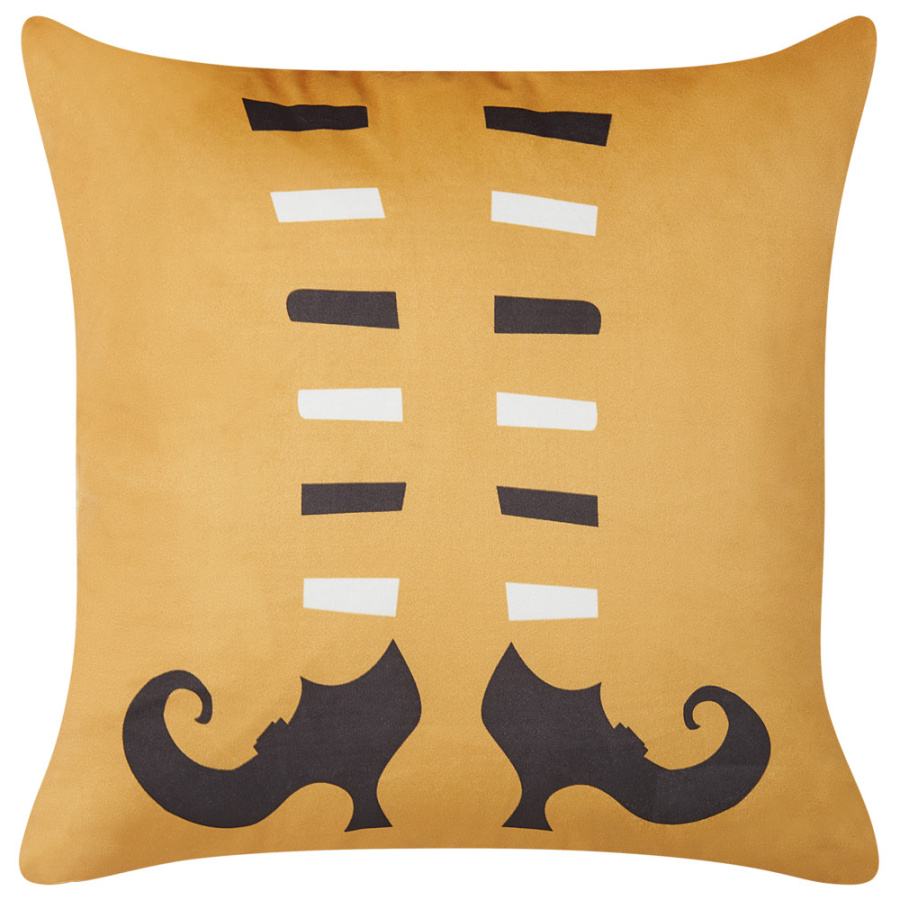 Poduszka dekoracyjna wzór abstrakcyjny covasna welur 45 x 45 cm pomarańczowy