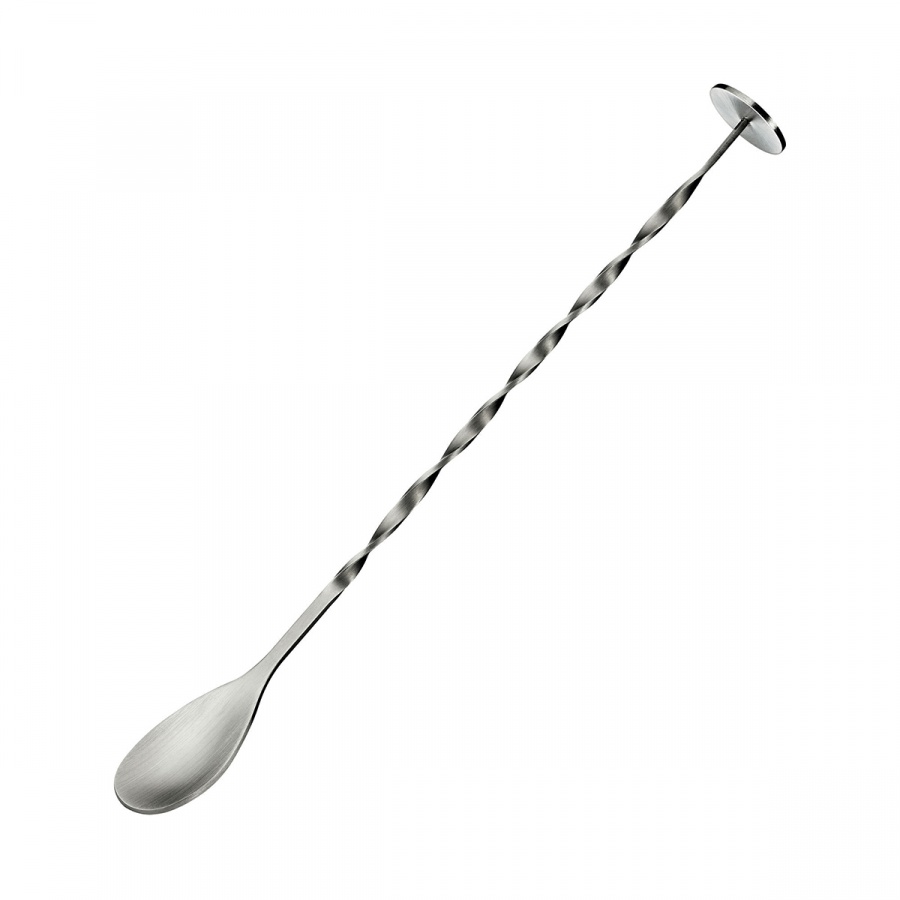 łyżeczka koktajlowa z tłuczkiem skręcona, stal nierdzewna, 25 cm