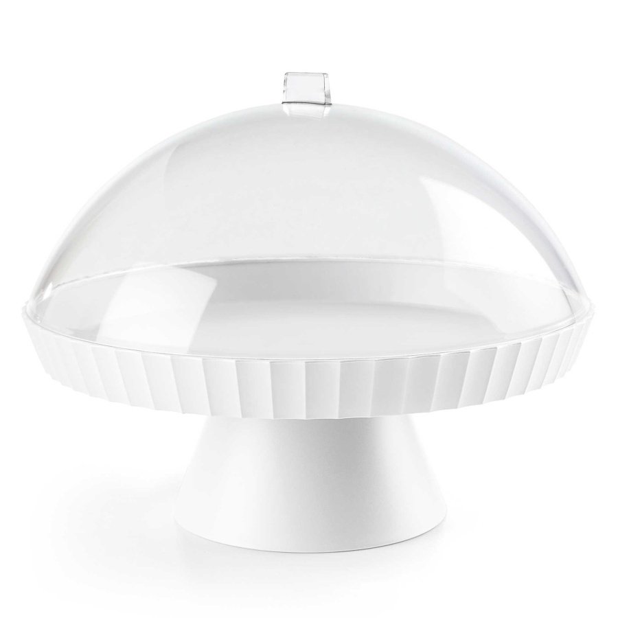 Agora patera do ciasta z pokrywą biała