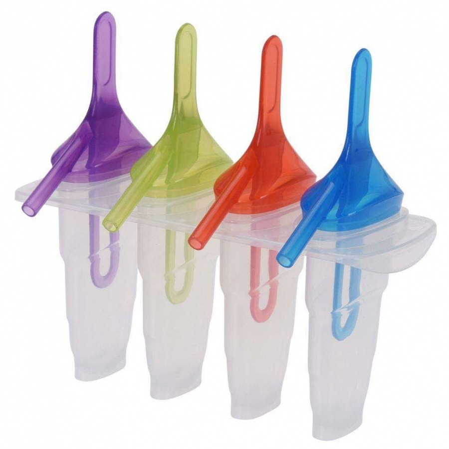 Foremka, forma do lodów na patyku, lody, 4 szt, stojak