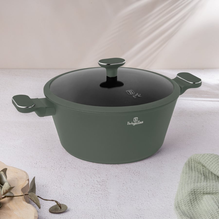 Garnek z pokrywką 28 cm Matte Green Collection BerlingerHaus BH-8202