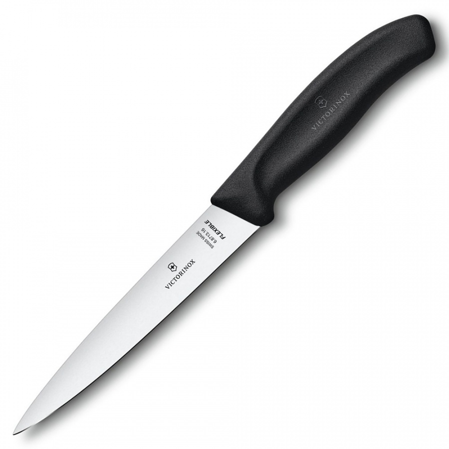 Victorinox - swiss classic - nóż do filetowania - gładkie ostrze - 16 cm - czarny