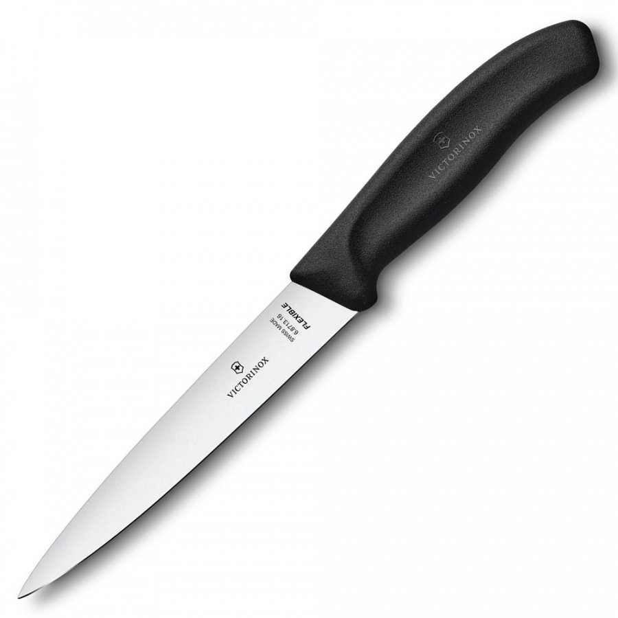 Victorinox - swiss classic - nóż do filetowania - gładkie ostrze - 16 cm - czarny