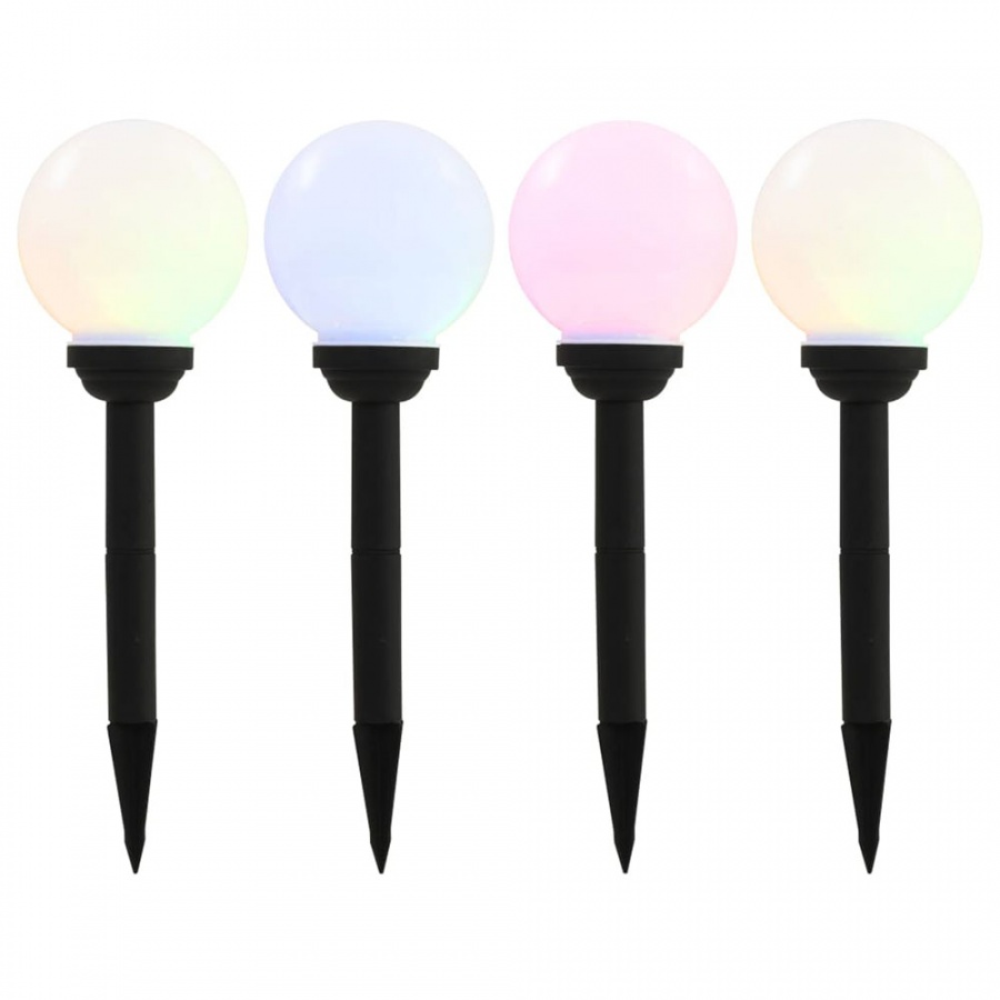 Kuliste lampy solarne do ogrodu, 4 szt., LED, 15 cm, RGB