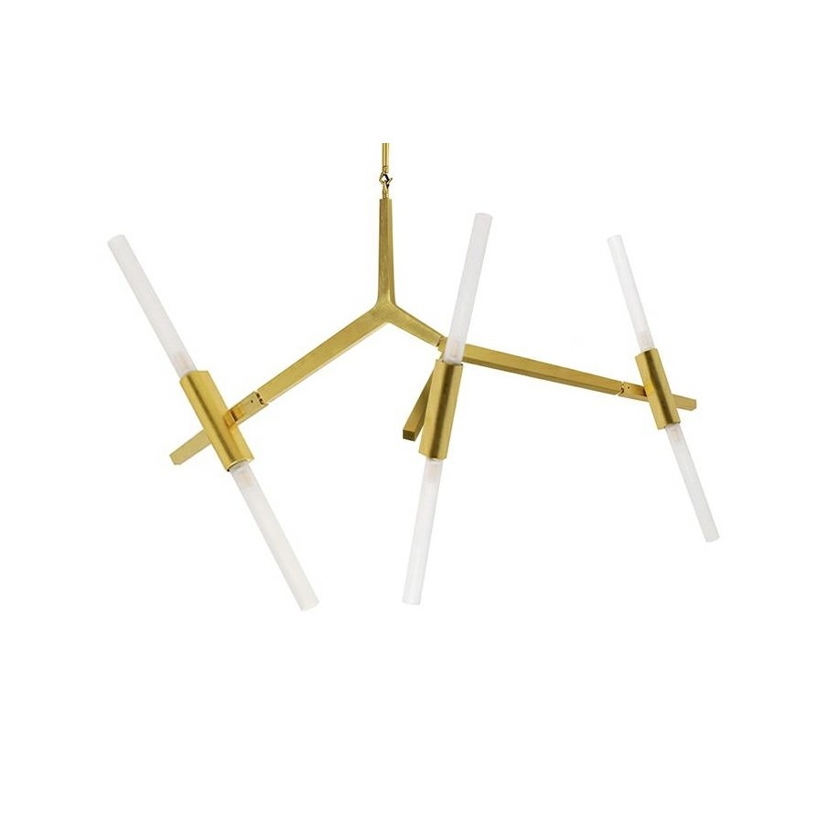 Lampa wisząca CANDELABR 6 złota - aluminium, szkło