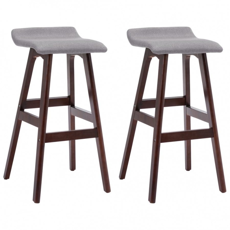 Krzesła barowe 2 szt jasnoszare tapicerowane tkaniną