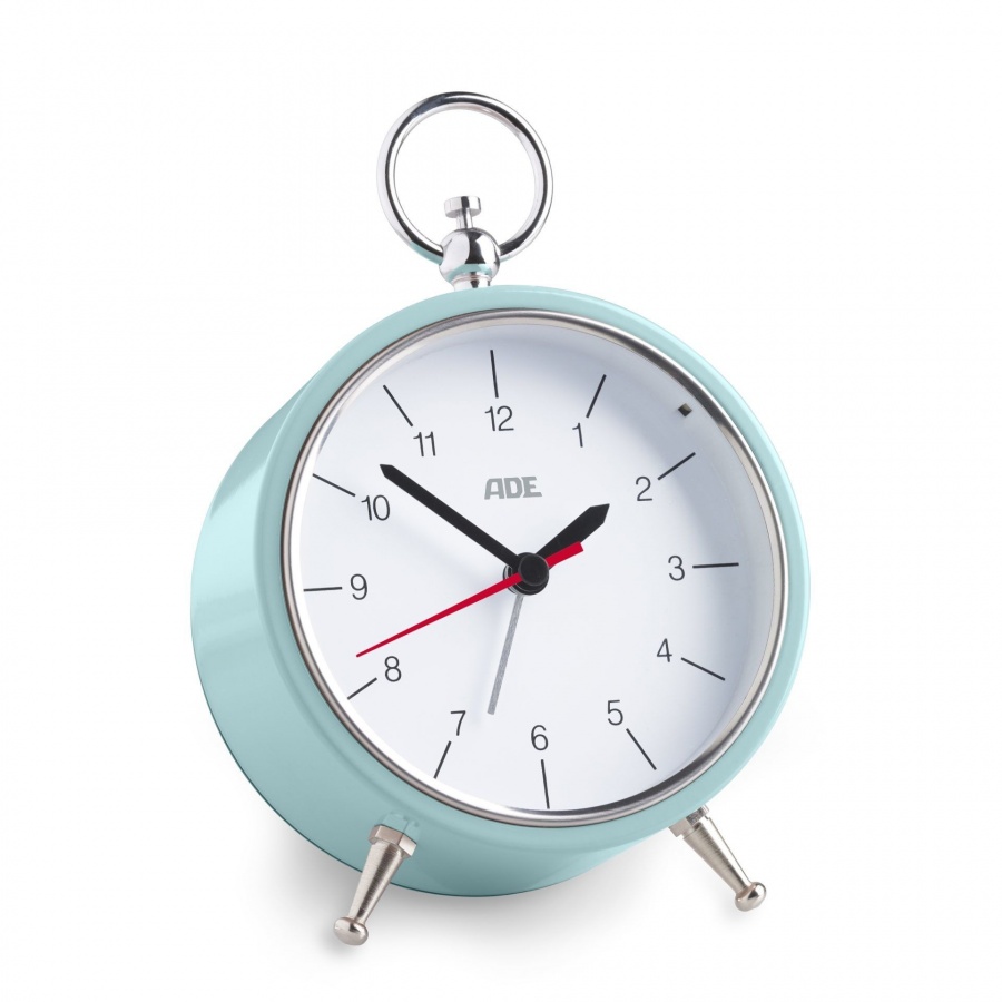 Budzik z podświetleniem, 11 x 15 x 5 cm, miętowy