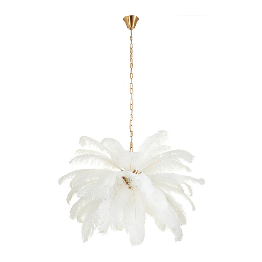 Lampa wisząca emu pióra białe 100 cm