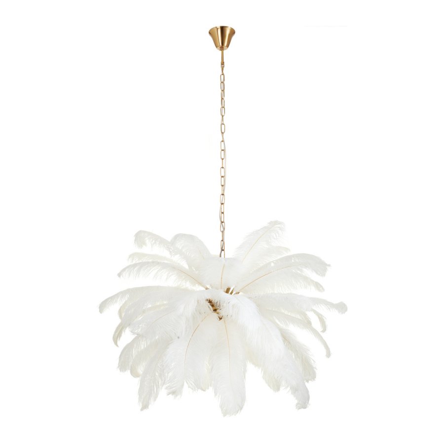 Lampa wisząca emu pióra białe 100 cm