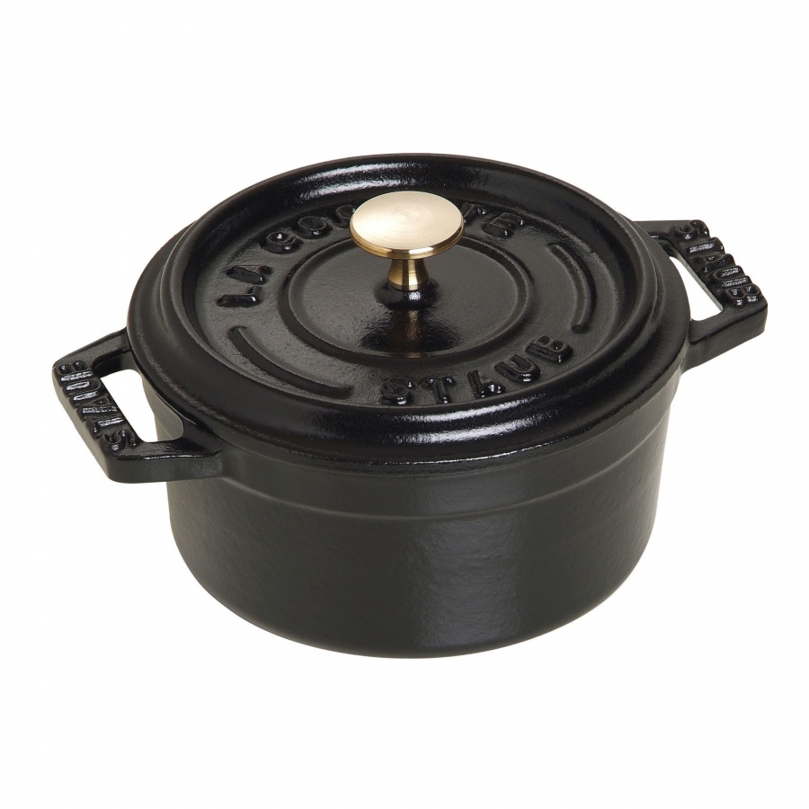 Mini garnek żeliwny okrągły Staub - 250 ml, Czarny