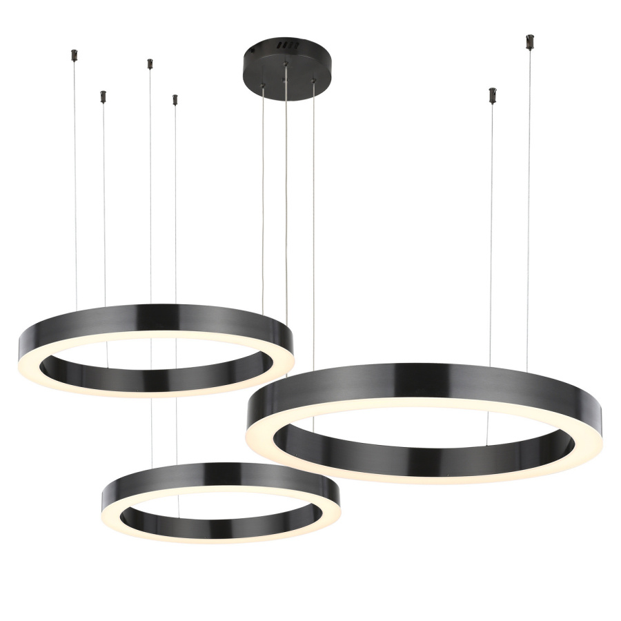 Lampa wisząca circle 60+80+100 led tytan na 1 podsufitce