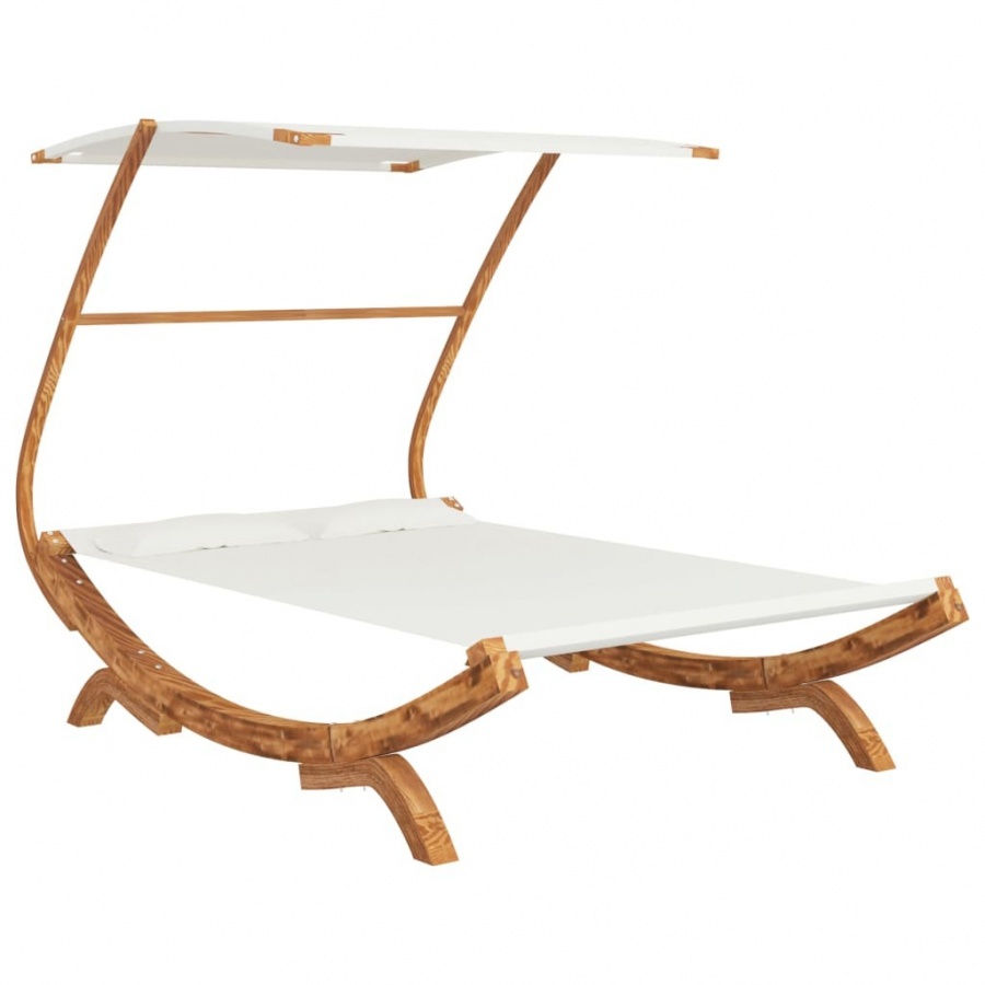 Hamak z zadaszeniem, 165x198x140 cm, lite drewno świerkowe