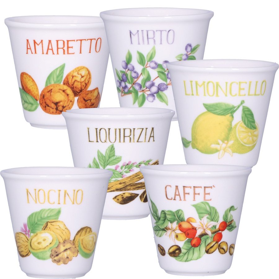 Zestaw 6 kieliszków liquorelli