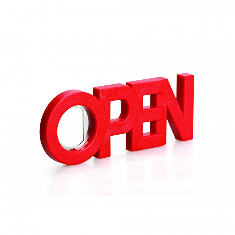 Otwieracz do piwa z magnesem open czerwony 10239-RD