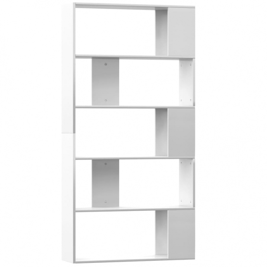 Regał na książki/przegroda, wysoki połysk, biały, 80x24x159 cm