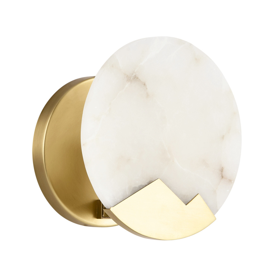 Lampa ścienna marmo biały marmur i mosiądz 20cm