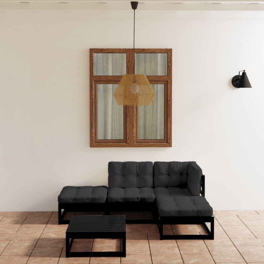 5-cz. zestaw wypoczynkowy do ogrodu, z poduszkami, lita sosna