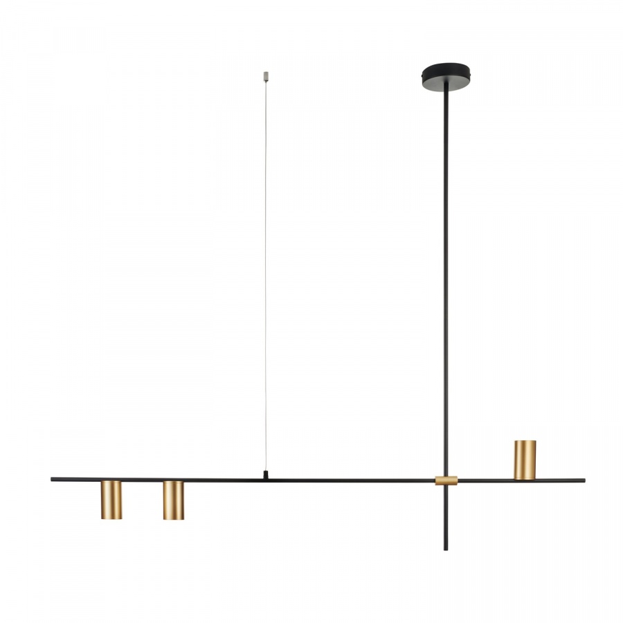 Lampa wisząca lungo czarno złota 135 cm
