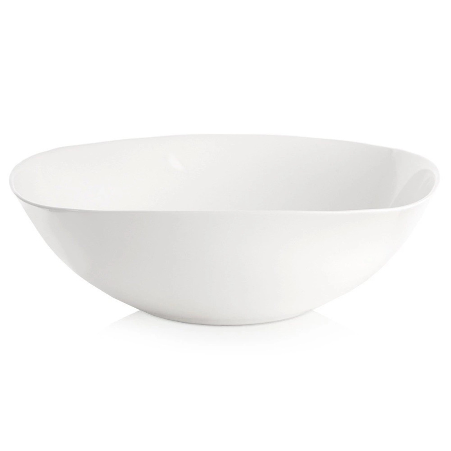 Miska szklana biała luna 25 cm, 2 l