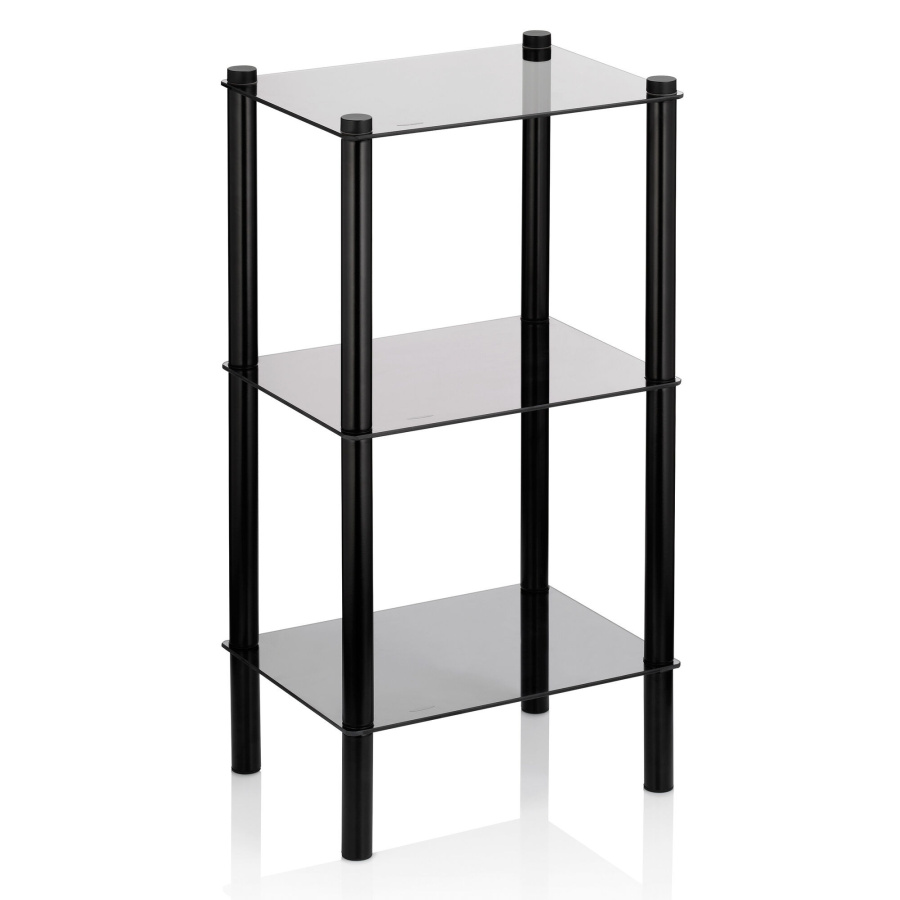 Regał łazienkowy, szkło/metal, do 30 kg, 40 x 30 x 76,5 cm