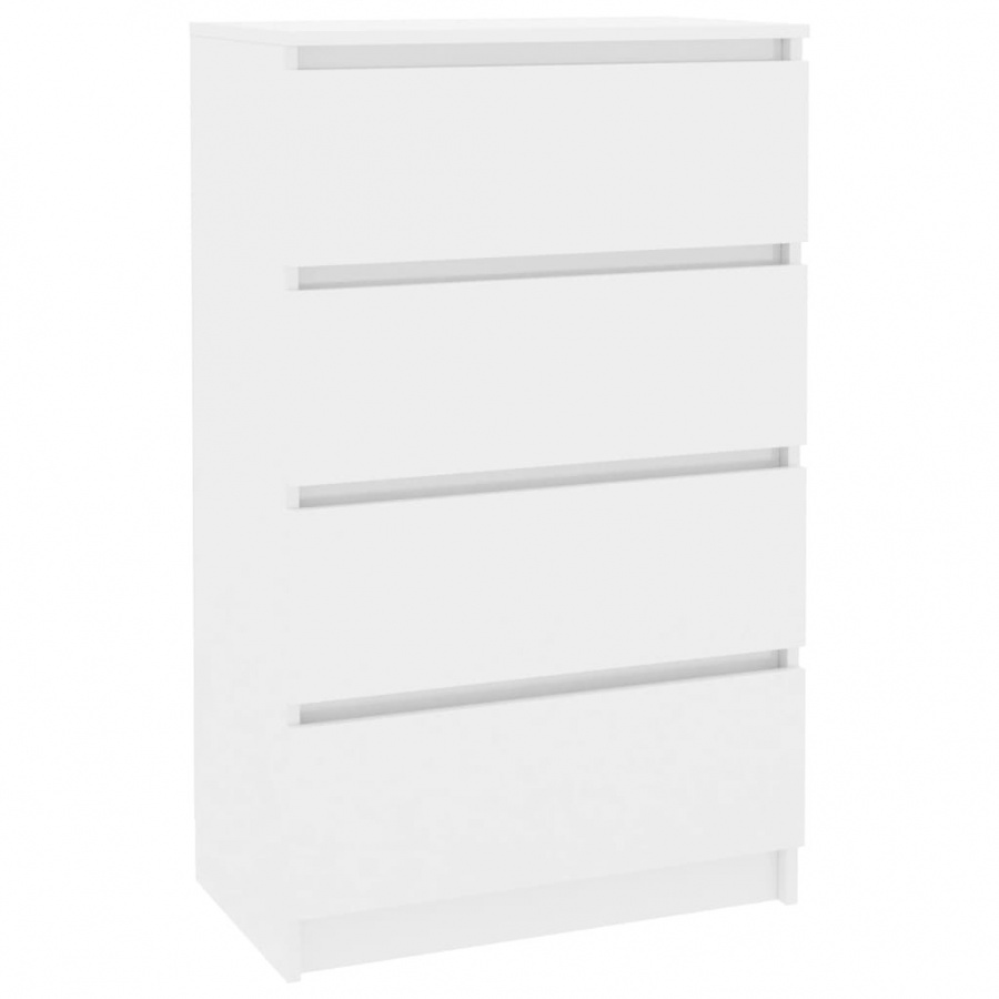 Komoda na wysoki połysk, biała, 60x35x98,5 cm, płyta wiórowa