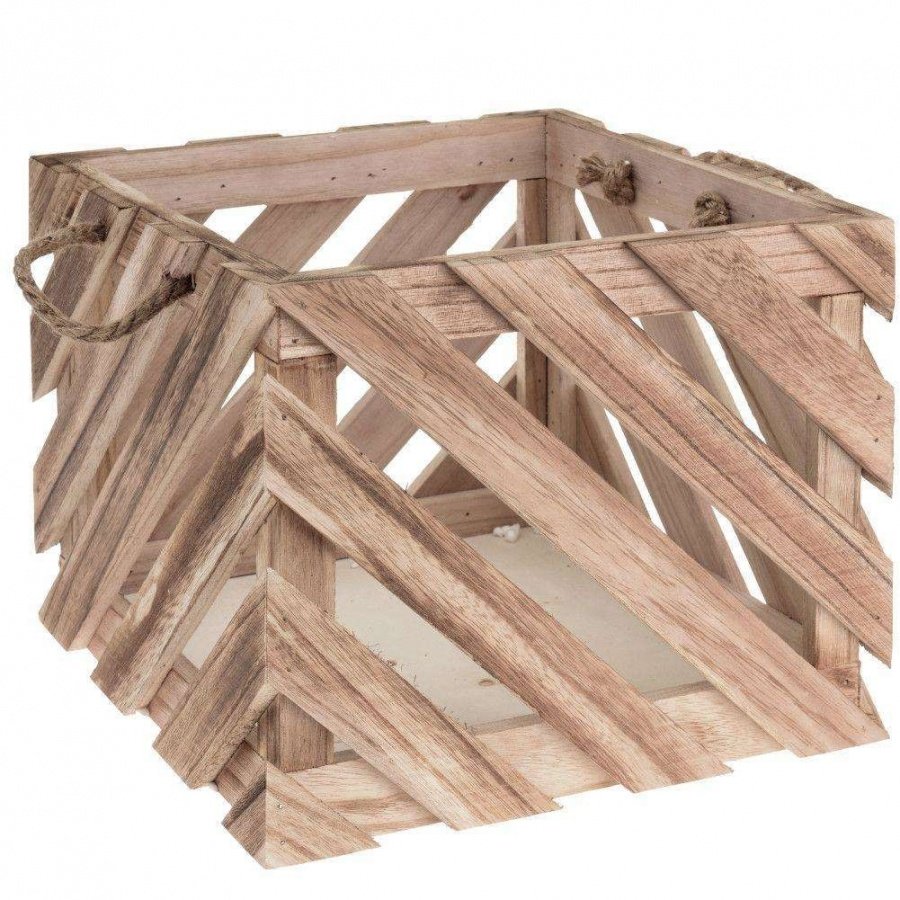 Skrzynka drewniana do przechowywania, osłonka na doniczkę z rośliną, kwiatem, 37x37x25,5 cm