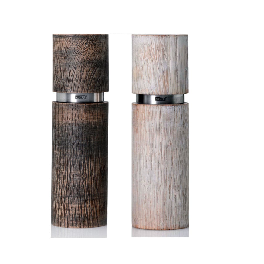 Zestaw młynków Textura Antique, brąz/biały