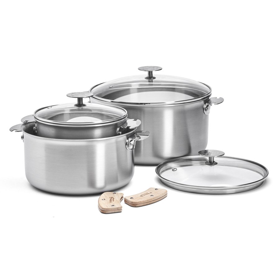 Alchimy loqy zestaw 3 garnków z pokrywkami i uchyt