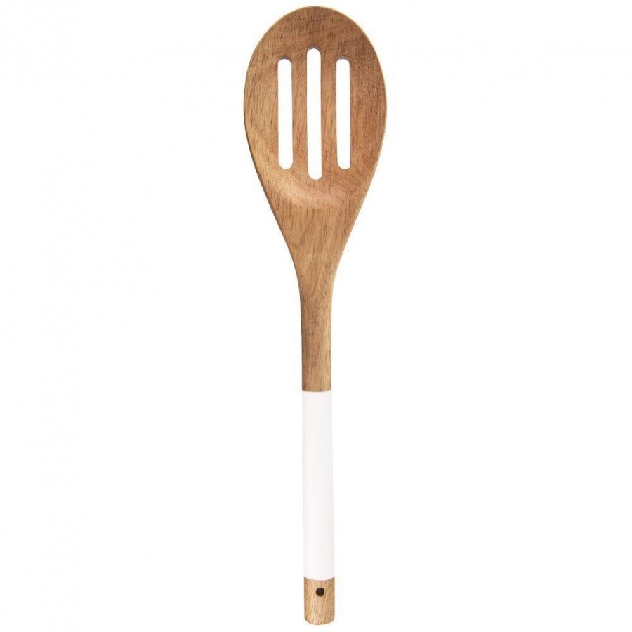 Łopatka kuchenna, drewniana, akacjowa, ażurowa, 30 cm, do mieszania, nakładania
