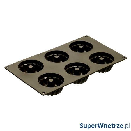 Forma na 6 babeczek z dziurką Lurch FlexiForm brązowa