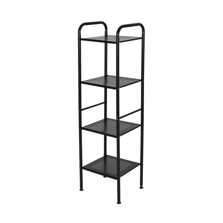 Regał łazienkowy 4 półki czarny matowy stalowy - yoka