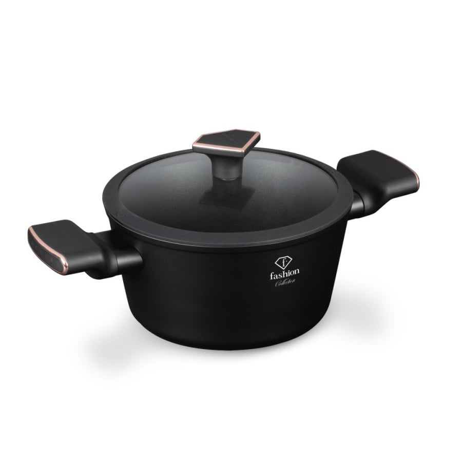 Garnek z pokrywką 20cm Fashion TV FTV-0037 Matte Black- Rose Gold