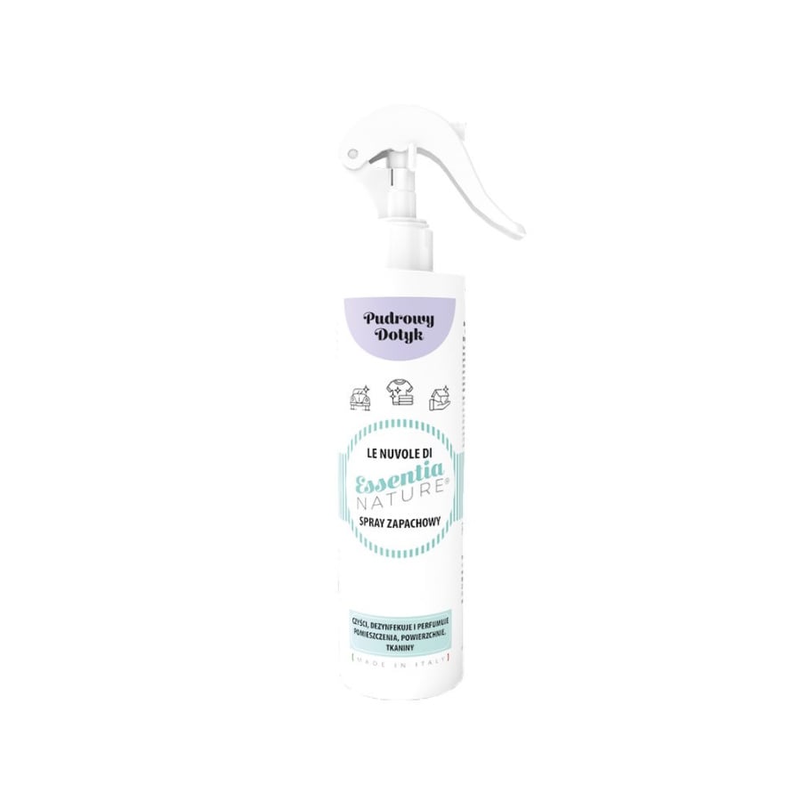 Essentia Nature, Odświeżacz w sprayu do tkanin i wnętrz, Pudrowy Dotyk, 250 ml
