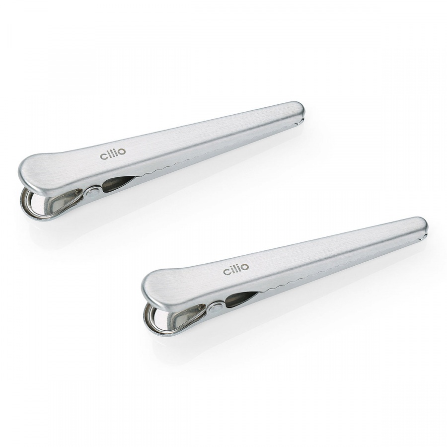 klipsy do torebek, 2 szt., stal nierdzewna, 11,5 cm