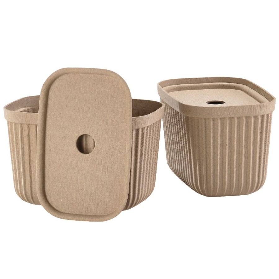 Pudełka do przechowywania 2 szt. pulp 15x23x15 cm natural brown 31766