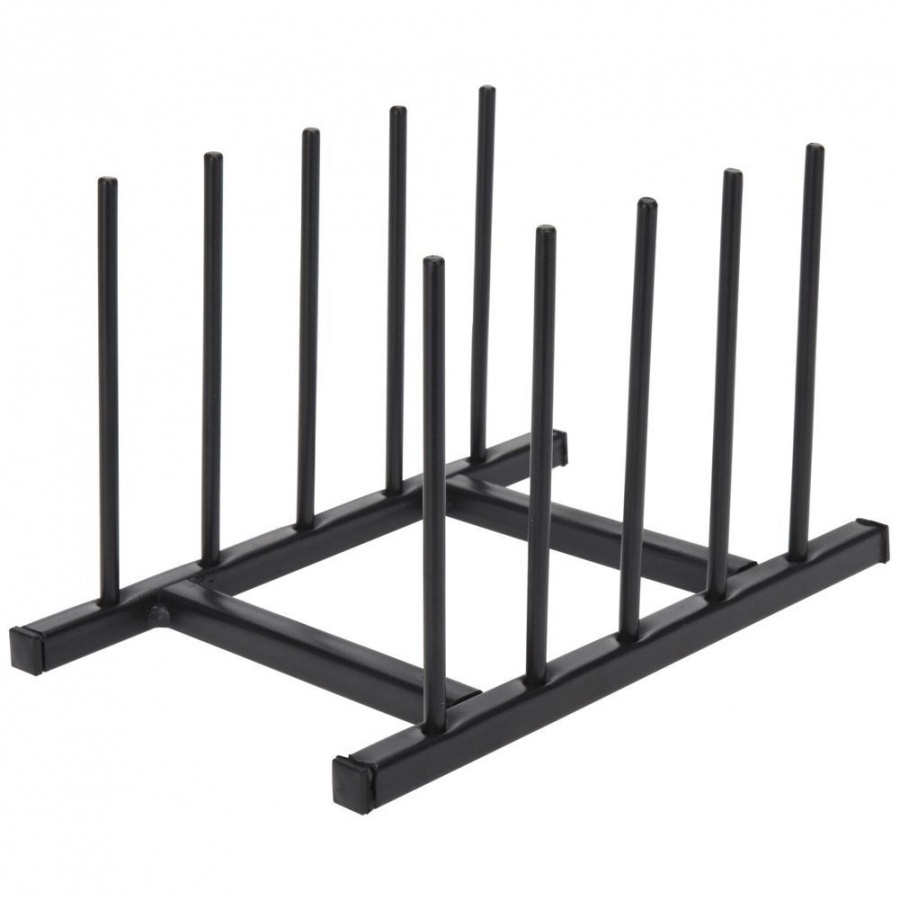 Stojak na pokrywki i talerze metalowy czarny 19,5x12,5x12 cm