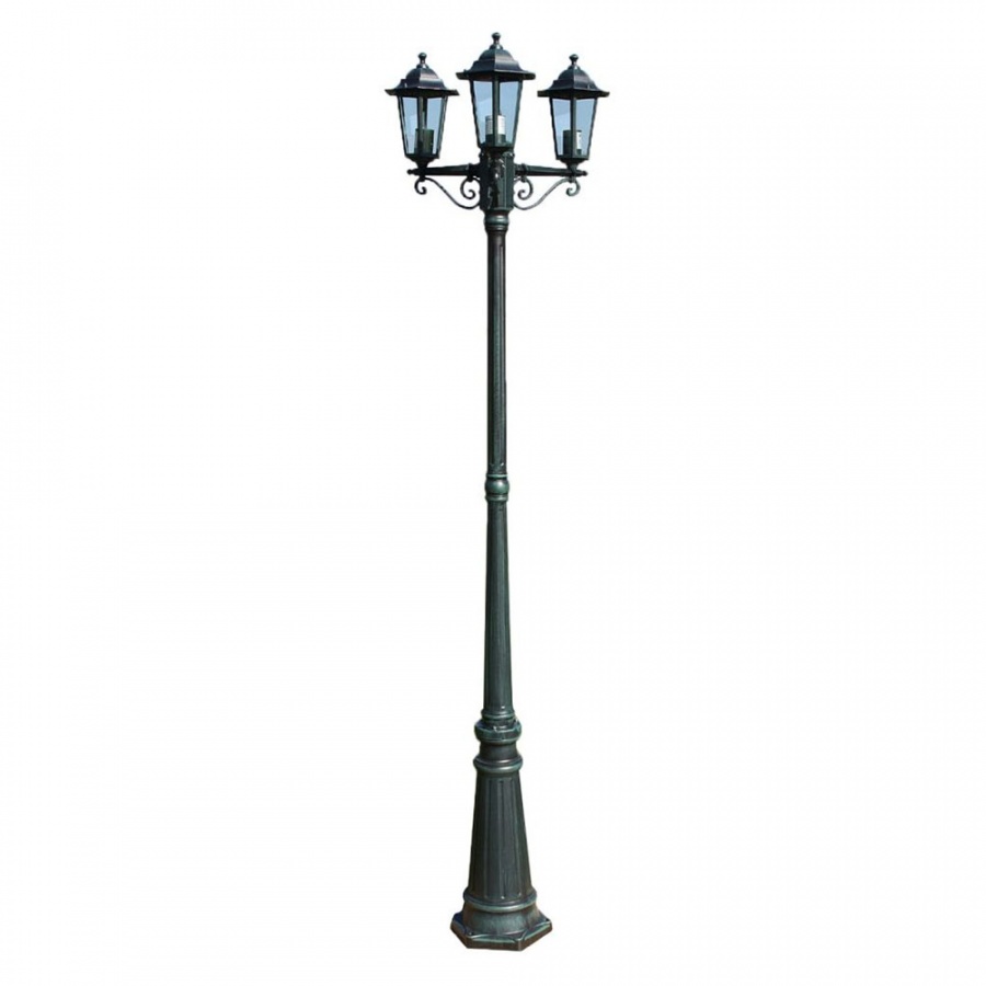 Lampa ogrodowa, stojąca Wilanów 215 cm ciemny zielony i czarny