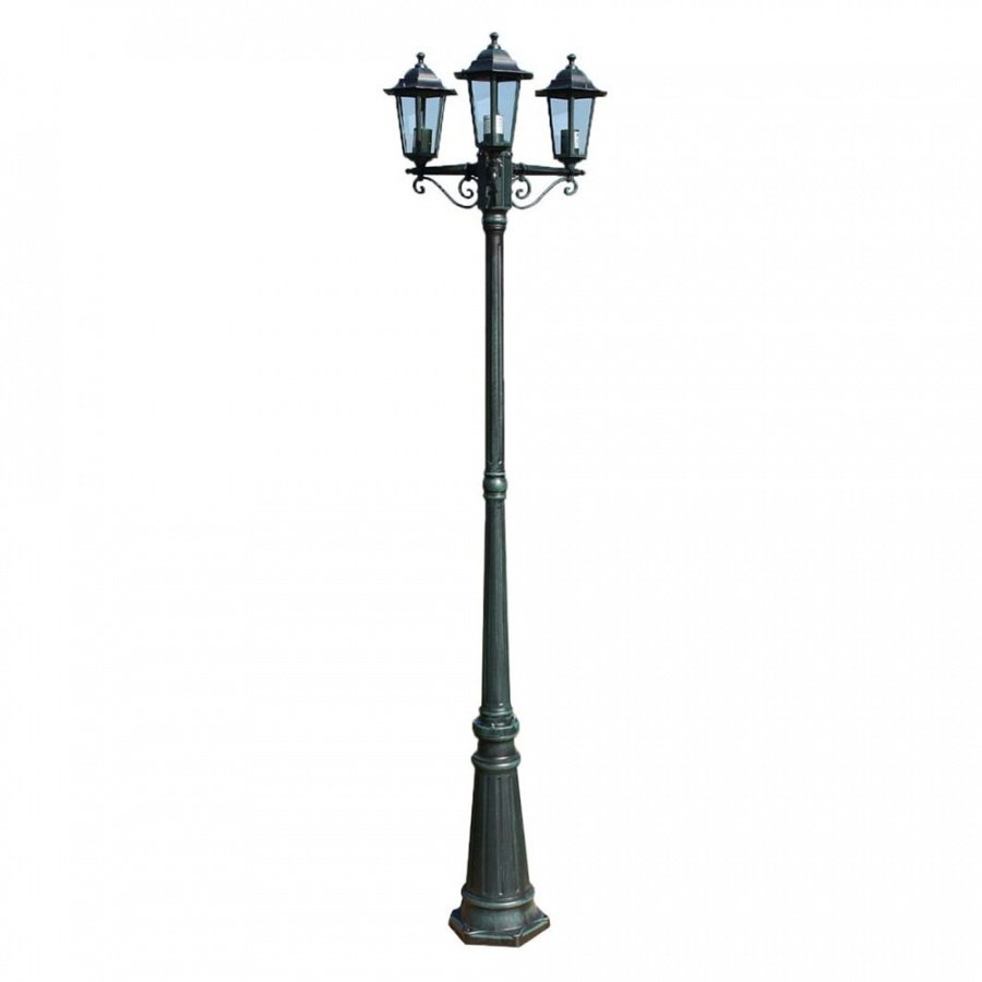 Lampa ogrodowa, stojąca Wilanów 215 cm ciemny zielony i czarny