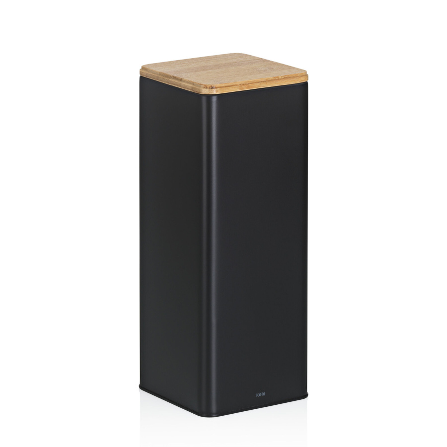 Pojemnik kuchenny, metal/bambus, 3,0 l, 11,5 x 11,5 x 28,5 cm