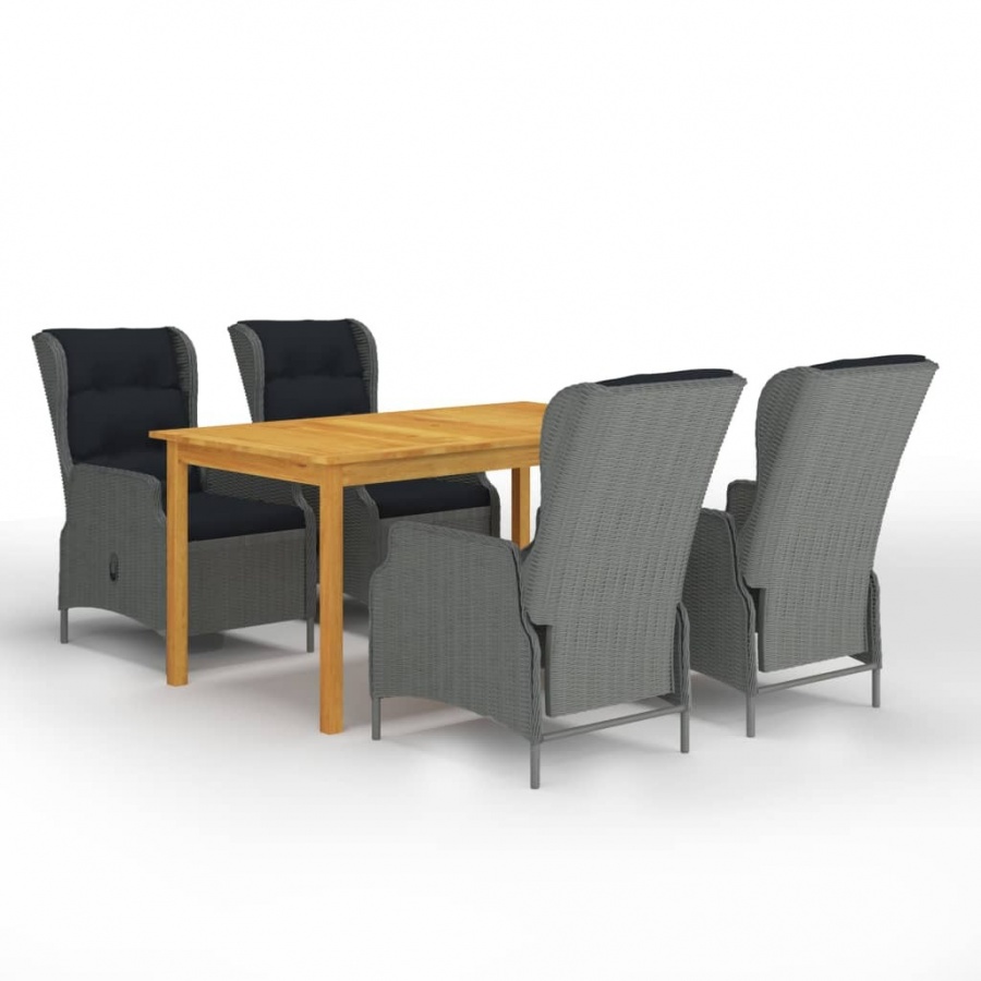 5-częściowy zestaw mebli ogrodowych, jasnoszary