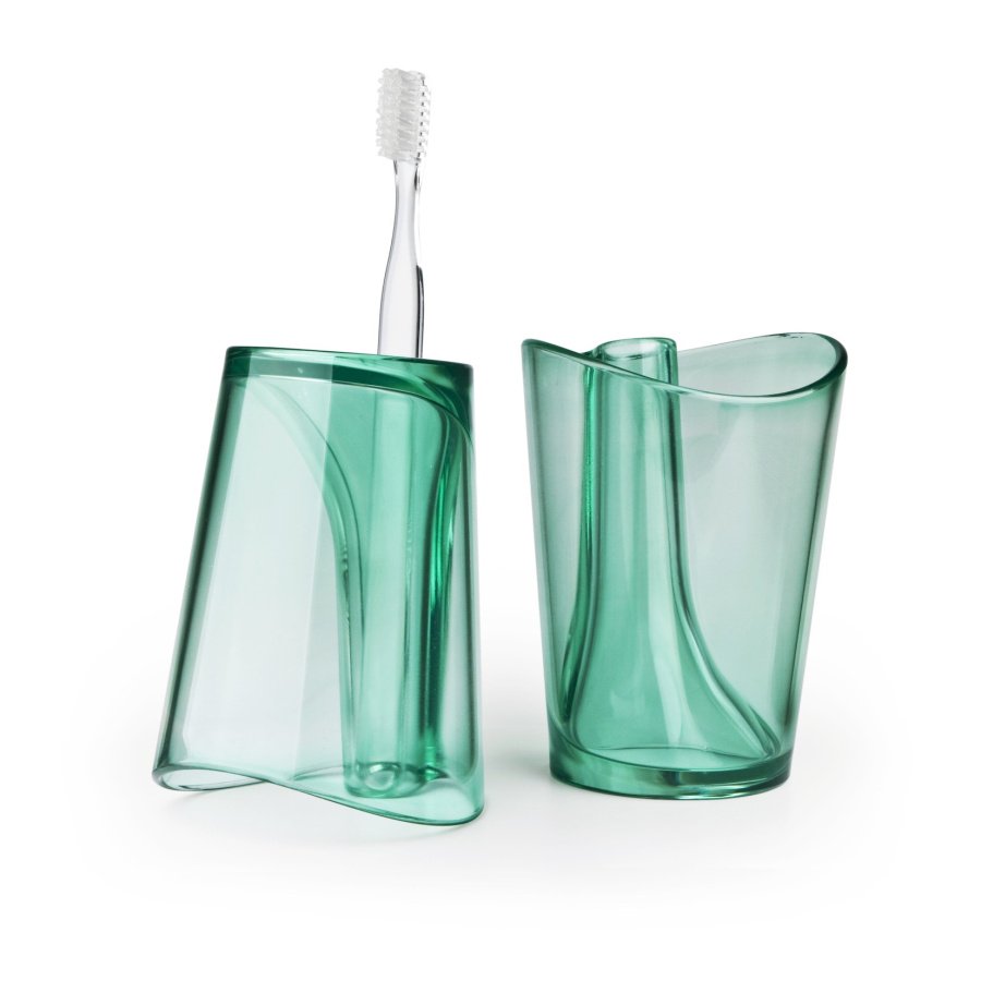 Kubek ze stojakiem na szczoteczki Flip Cup zielony 10094-GN