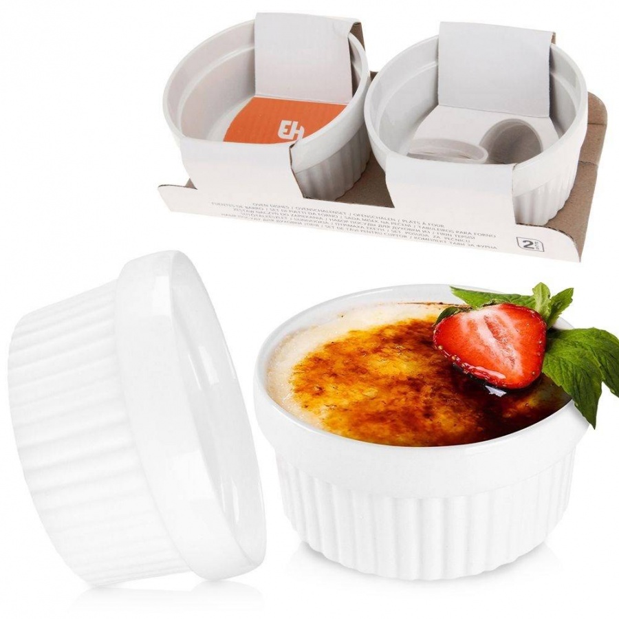 Miseczka, kokilka do zapiekania, żaroodporna, ceramiczna, 9,5 cm, 2 sztuki