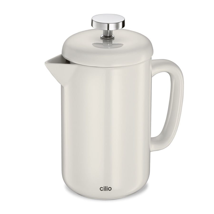 Kafeteria tłokowa, porcelana, 0,5 l (4 filiżanki), śred. 9,5 x 17,5 cm, biała