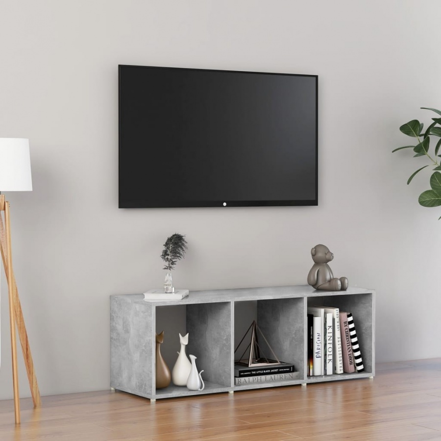 Szafka pod tv, szarość betonu, 107x35x37 cm, płyta wiórowa