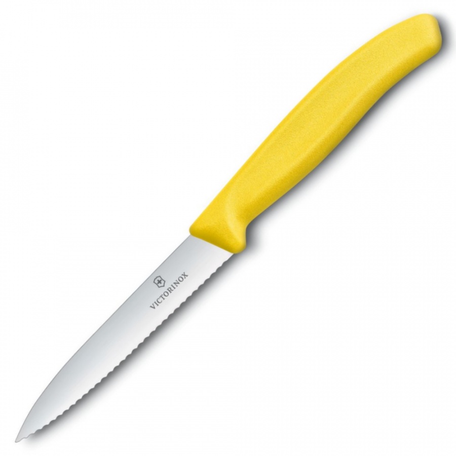 VICTORINOX - Swiss Classic - Nóż do warzyw i owoców - Ząbkowane ostrze - 10 cm - Żółty